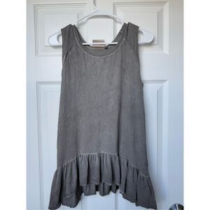 Dantelle Tank Top Small Women's Gray Blouse Made in Turkey Babydoll
